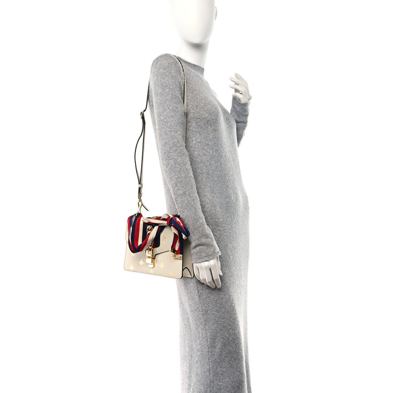 Textured Calfskin Bee Star Print Small