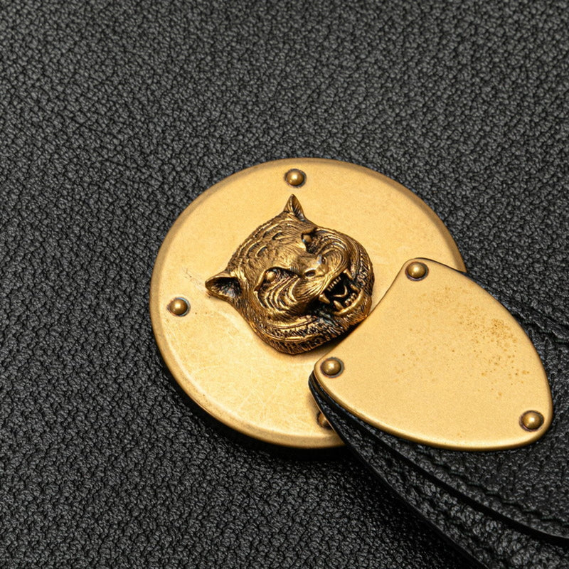 Animalier Lock Flap Briefcase Leather