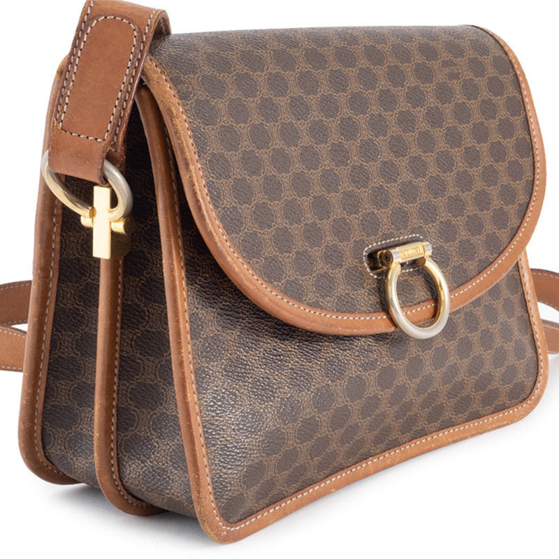 Vintage Saddle Flap Shoulder Bag Macadam