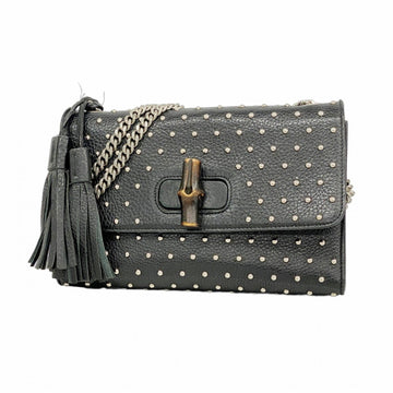 Miss Bamboo Shoulder Bag Studded Leather