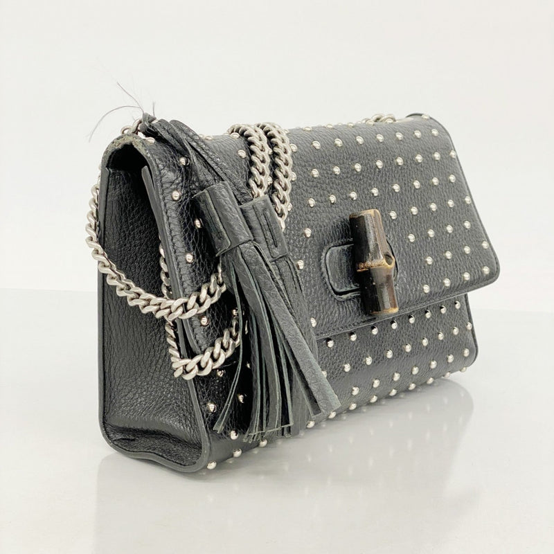 Miss Bamboo Shoulder Bag Studded Leather