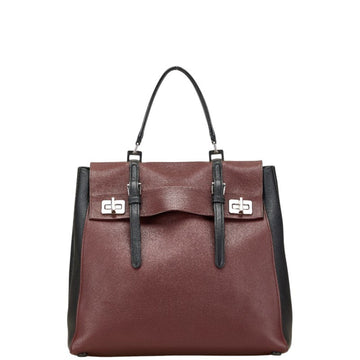 Half Flap Double Turn Lock Satchel Lux