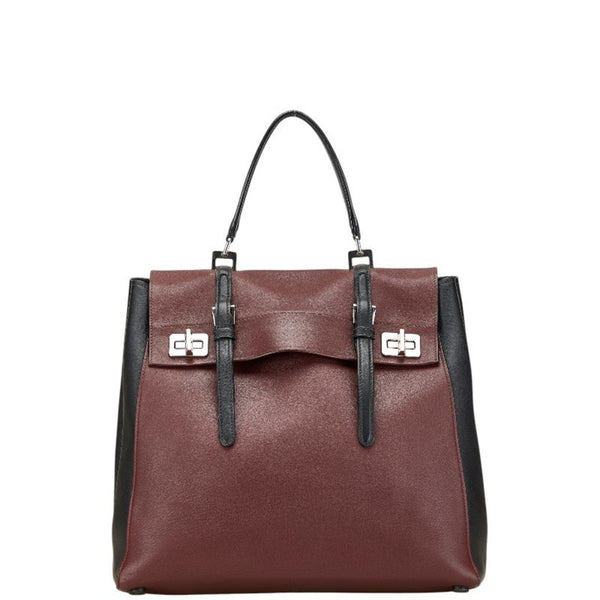 Half Flap Double Turn Lock Satchel Lux