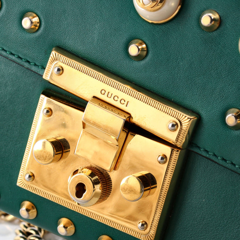 Pearly Padlock Shoulder Bag Studded