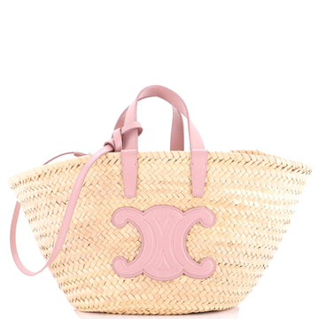 Triomphe Basket Shoulder Bag Raffia With