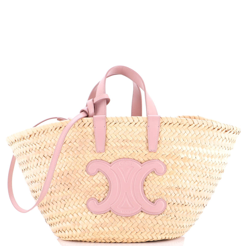 Triomphe Basket Shoulder Bag Raffia With