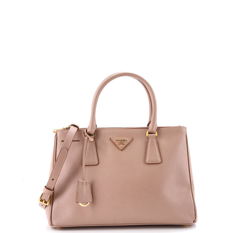 Double Zip Lux Tote Saffiano Leather