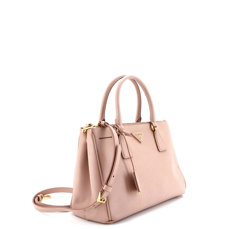 Double Zip Lux Tote Saffiano Leather