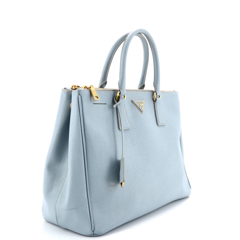 Double Zip Lux Tote Saffiano Leather