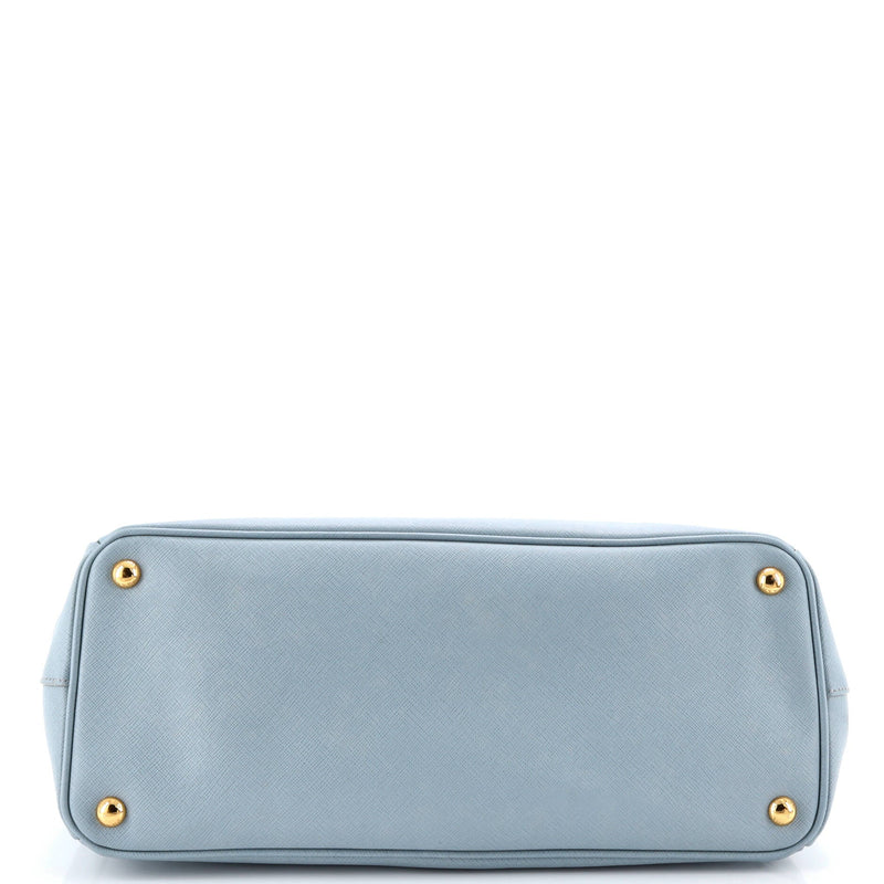 Double Zip Lux Tote Saffiano Leather