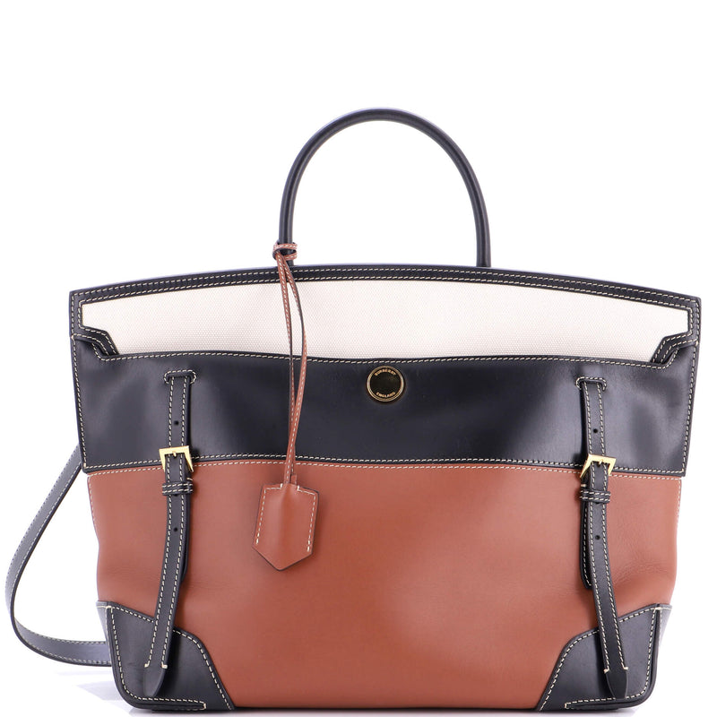 Belted Society Top Handle Bag Leather
