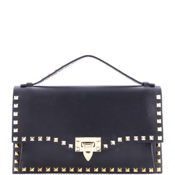 Rockstud Flip Lock Top Handle Bag