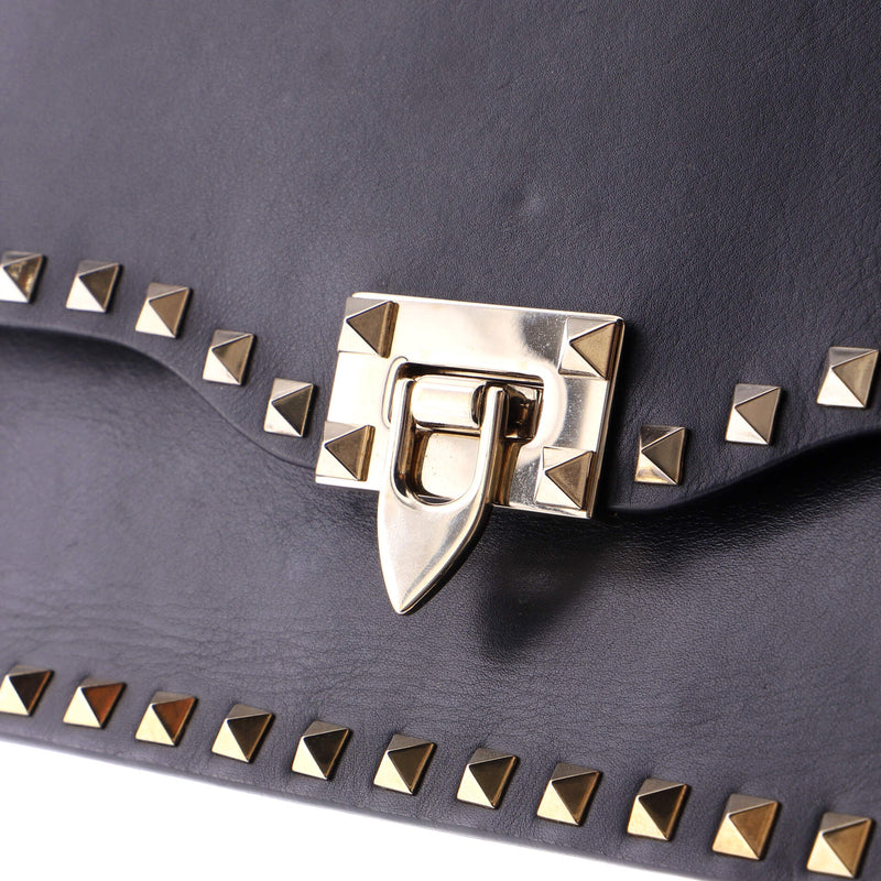 Rockstud Flip Lock Top Handle Bag