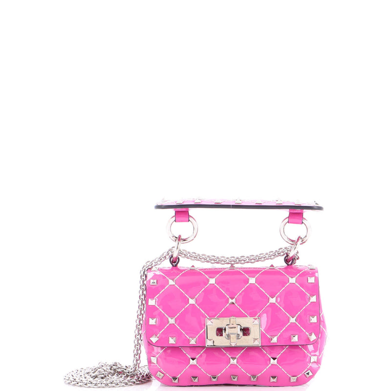 Rockstud Spike Flap Bag Quilted Patent