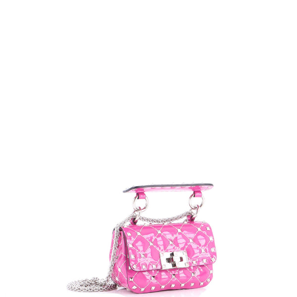 Rockstud Spike Flap Bag Quilted Patent