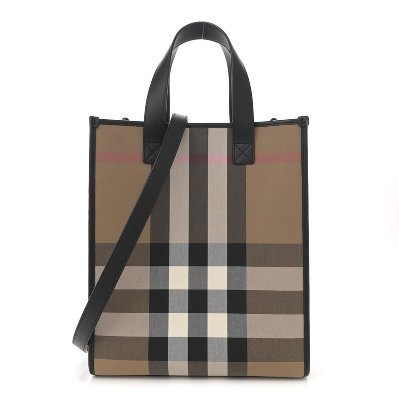 Calfskin House Check Small N/S Tote