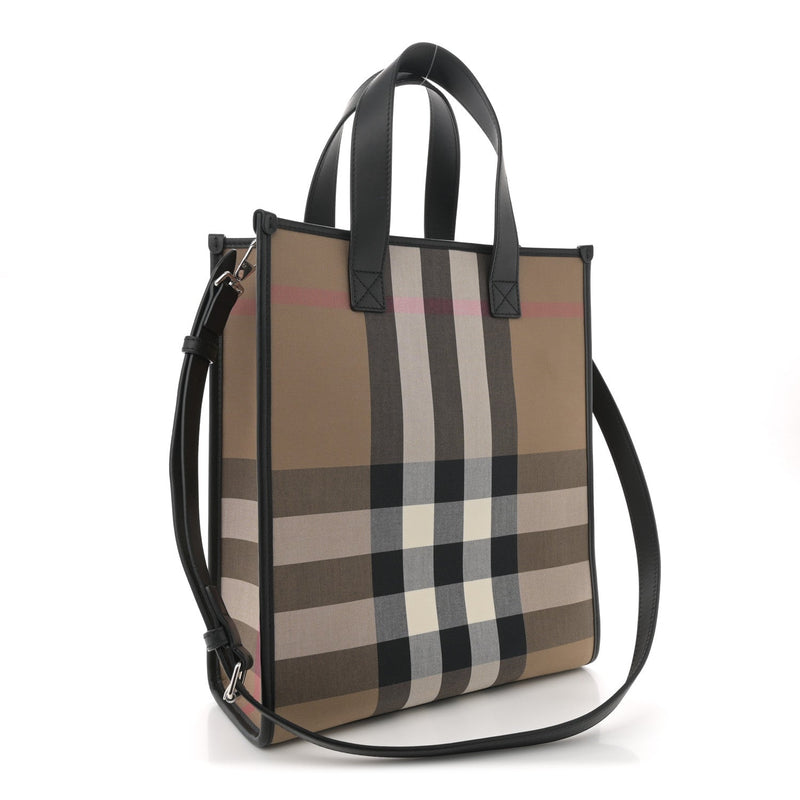 Calfskin House Check Small N/S Tote