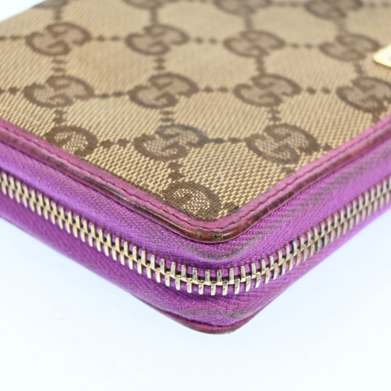 Gucci Gg Canvas Leather Round