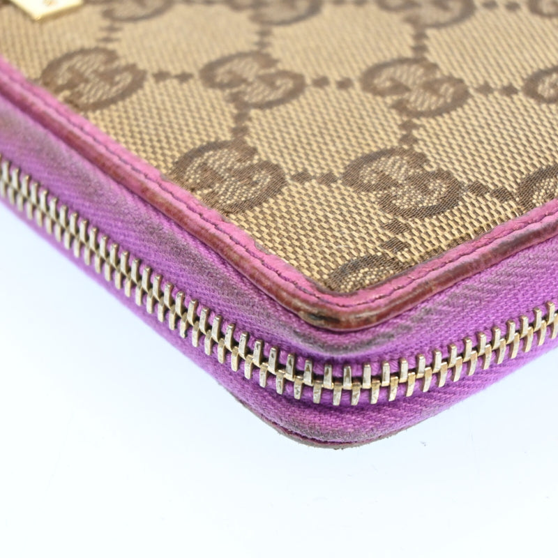 Gucci Gg Canvas Leather Round