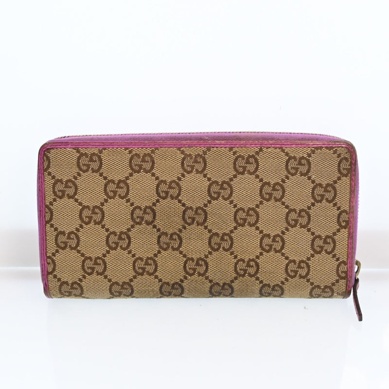 Gucci Gg Canvas Leather Round