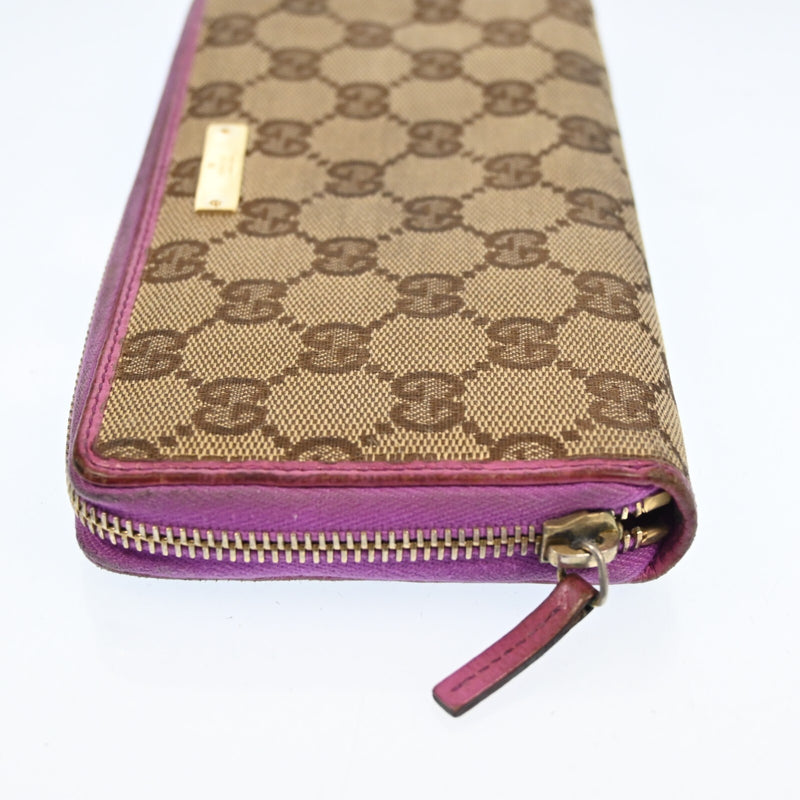Gucci Gg Canvas Leather Round