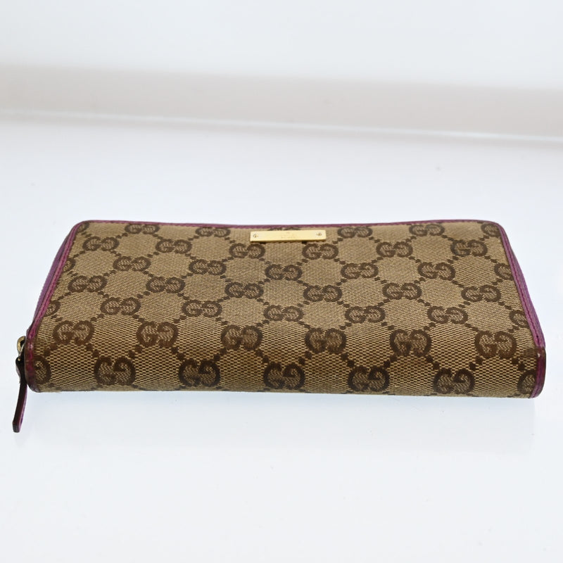Gucci Gg Canvas Leather Round