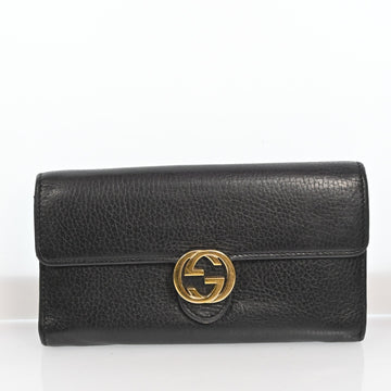 Gucci Gg Leather Interlocking Long