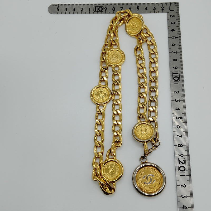 Chanel Vintage Chain Belt Medal Cc Logo