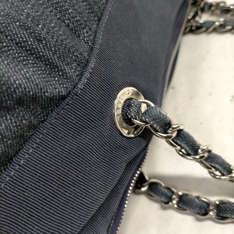 Chanel Tote Bag Navy Blue Denim