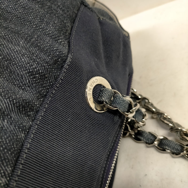 Chanel Tote Bag Navy Blue Denim
