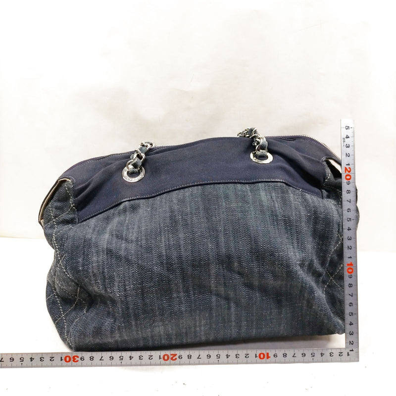 Chanel Tote Bag Navy Blue Denim