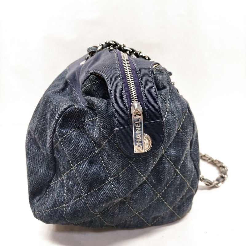 Chanel Tote Bag Navy Blue Denim