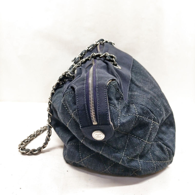 Chanel Tote Bag Navy Blue Denim