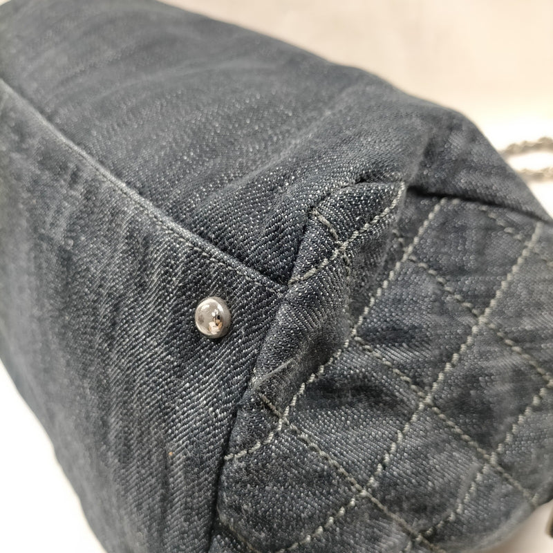 Chanel Tote Bag Navy Blue Denim