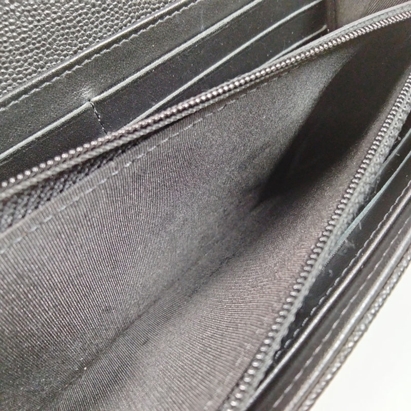 Chanel Long Wallet Black Caviarskin