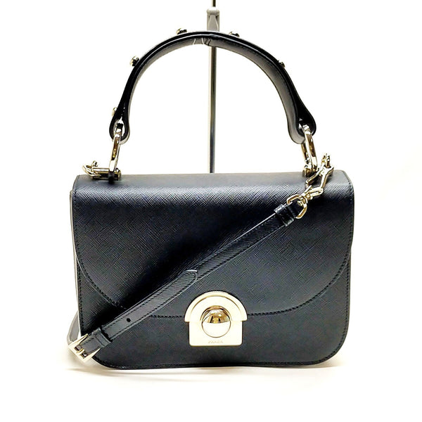 Prada Hand Bag Black Leather