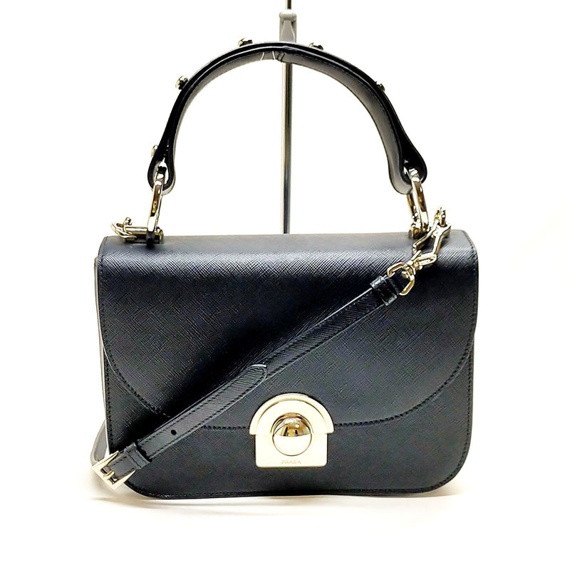 Prada Hand Bag Black Leather