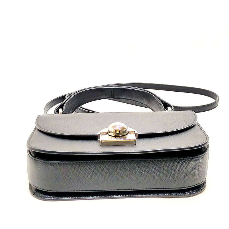 Prada Hand Bag Black Leather
