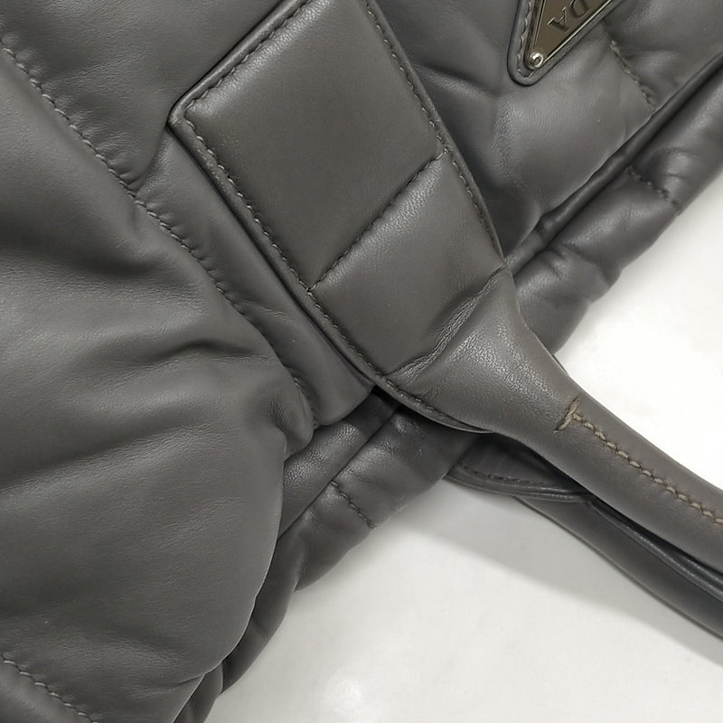 Prada Tote Bag Gray Leather