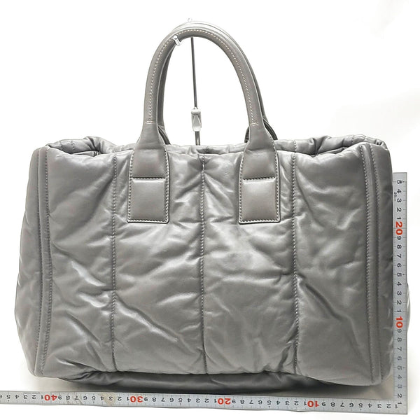 Prada Tote Bag Gray Leather