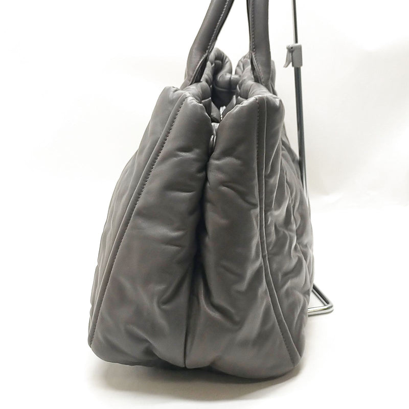 Prada Tote Bag Gray Leather