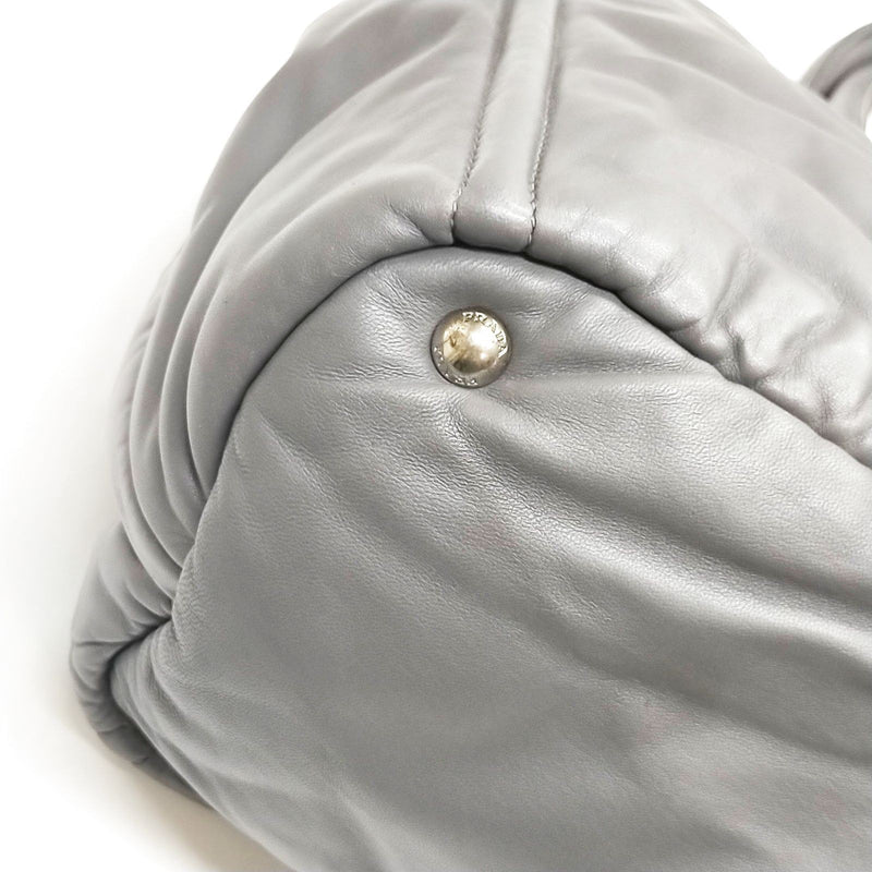 Prada Tote Bag Gray Leather