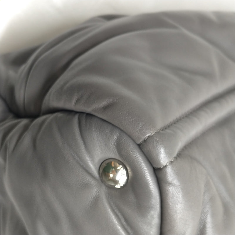 Prada Tote Bag Gray Leather