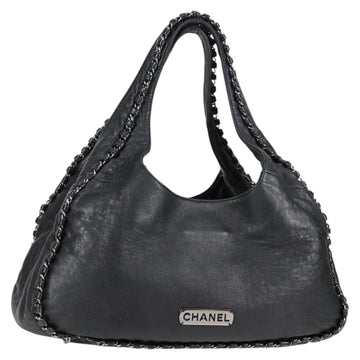 Chanel Chain Hand Bag Lamb Skin Black