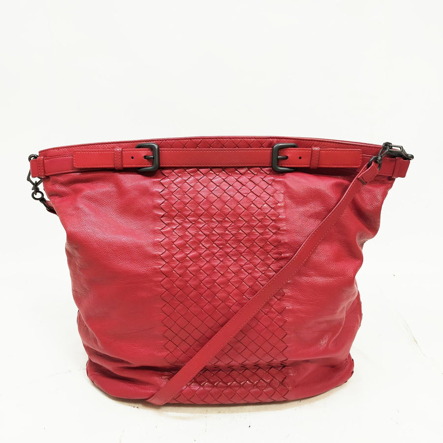 Bottega Veneta Hand Bag Red Leather