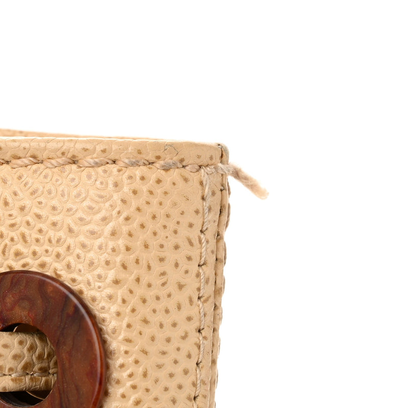 Caviar Wood Cc Drawstring Bucket Bag