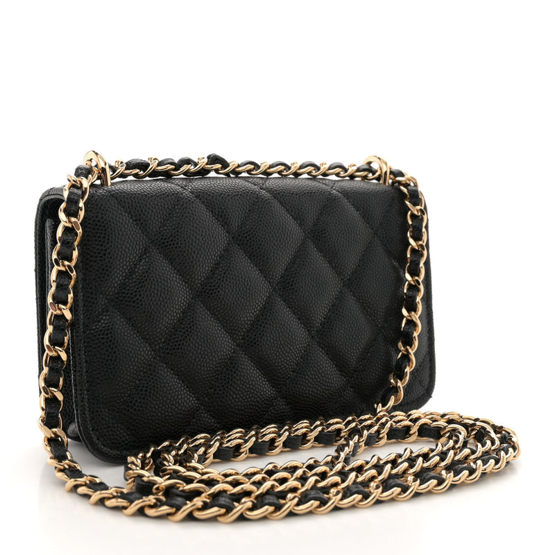 Caviar Quilted Pocket Twins Clutch With