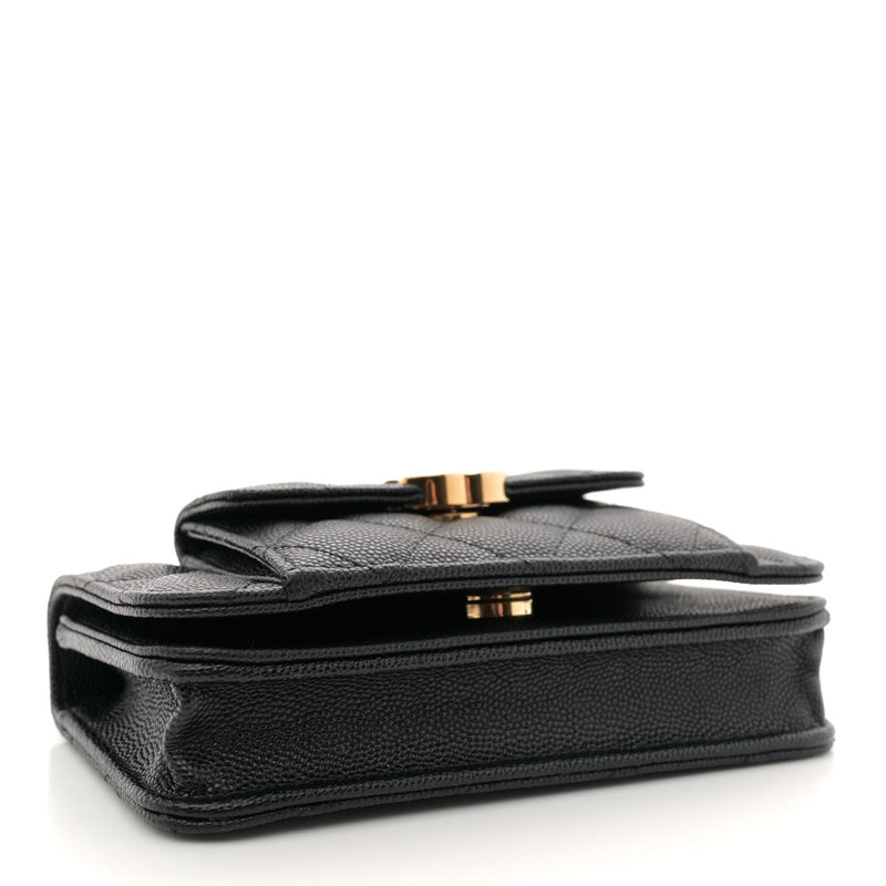 Caviar Quilted Pocket Twins Clutch With