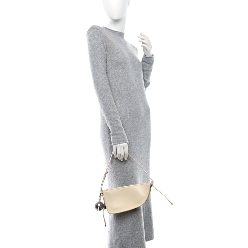 Calfskin Mini Shield Sling Bag Pearl