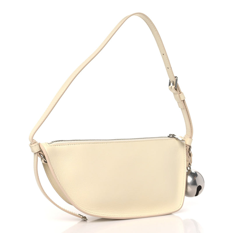 Calfskin Mini Shield Sling Bag Pearl